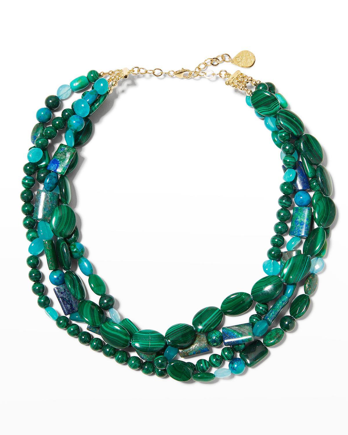 thumbnail image 2 of Handmade 25mm Freshwater Keshi Pearl & Green Jade Multi-Strand Necklace 2 of 5