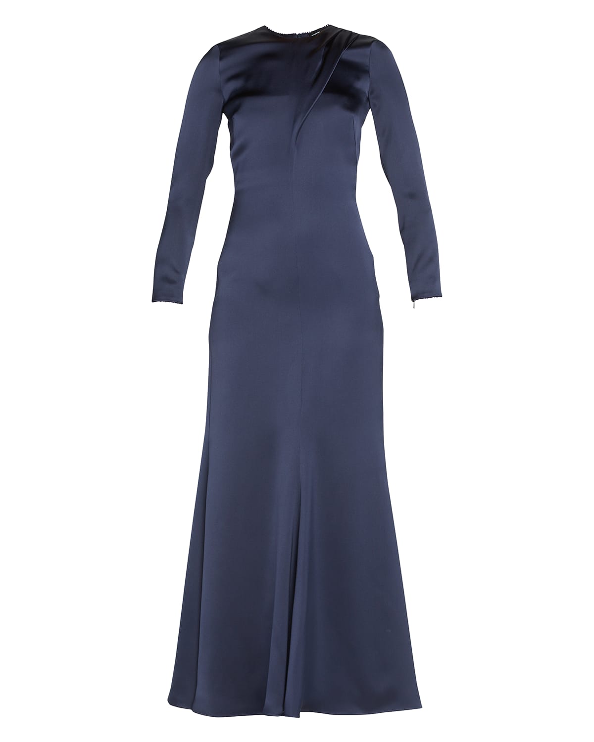 Giorgio Armani Crystal-Trim Silk Trumpet Gown