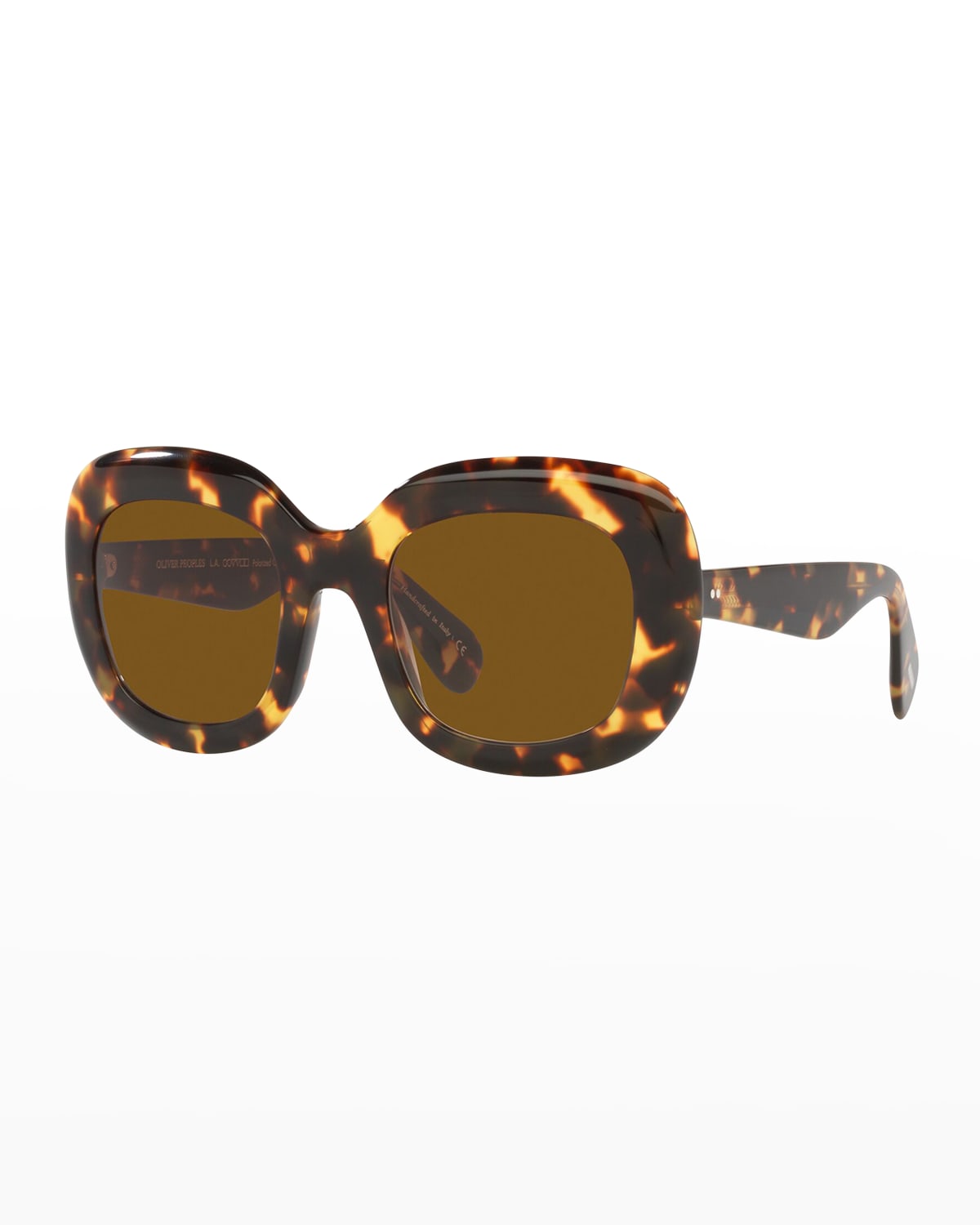 Oliver Peoples Brown Engraved Sunglasses | Neiman Marcus