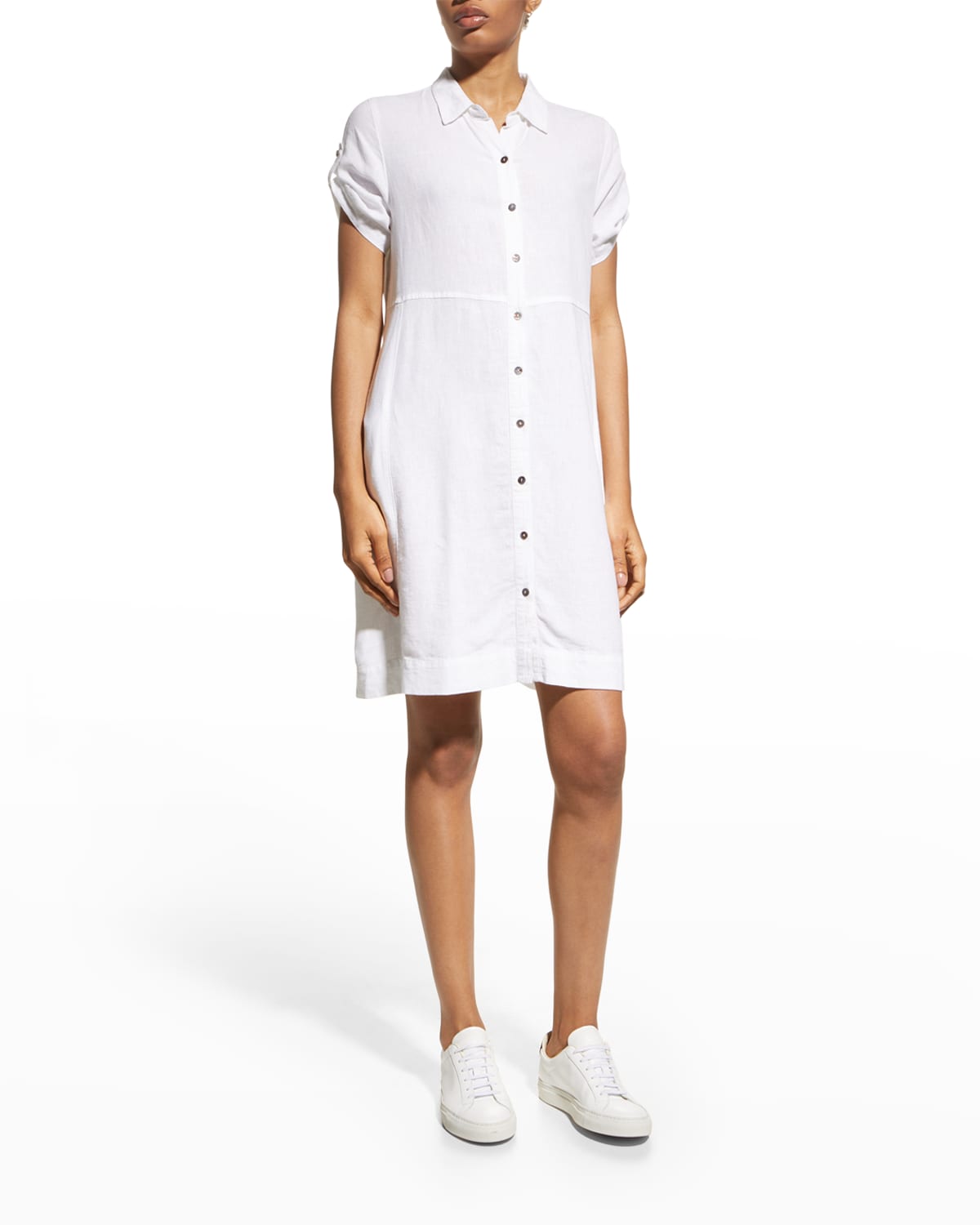 White Short Sleeve Shirt Dress | Neiman ...
