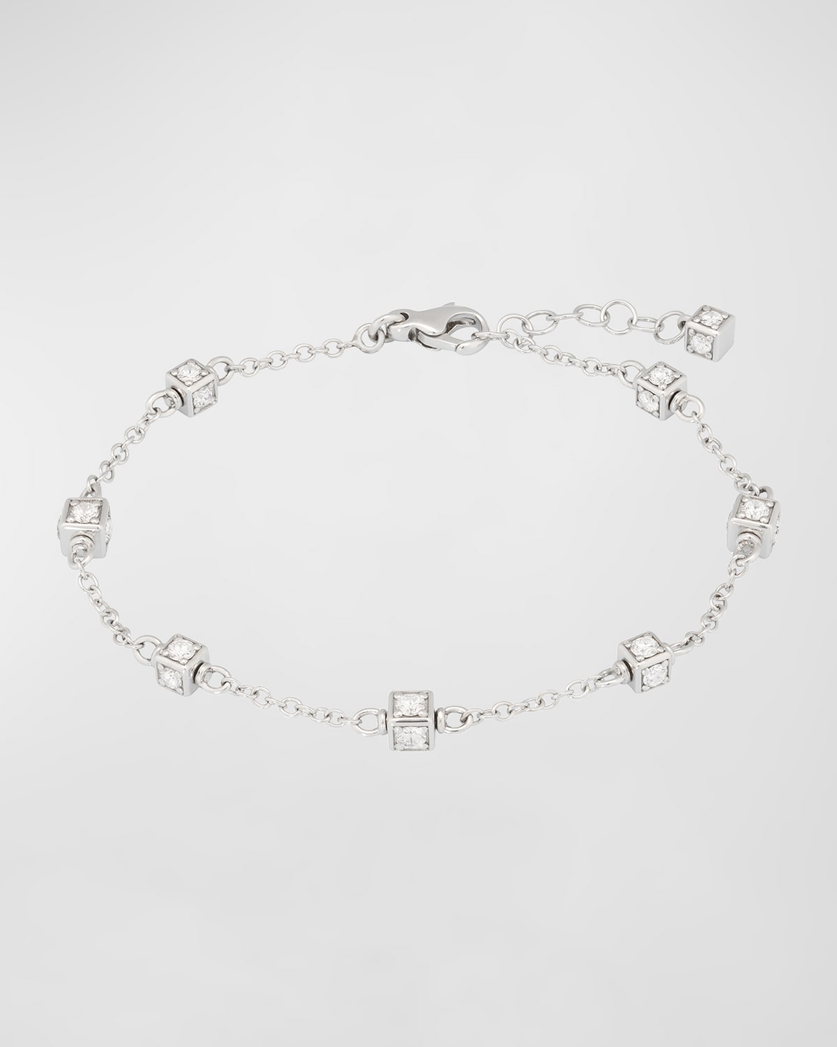 Miseno Faro 18K White Gold Chain Link Bracelet with Diamonds