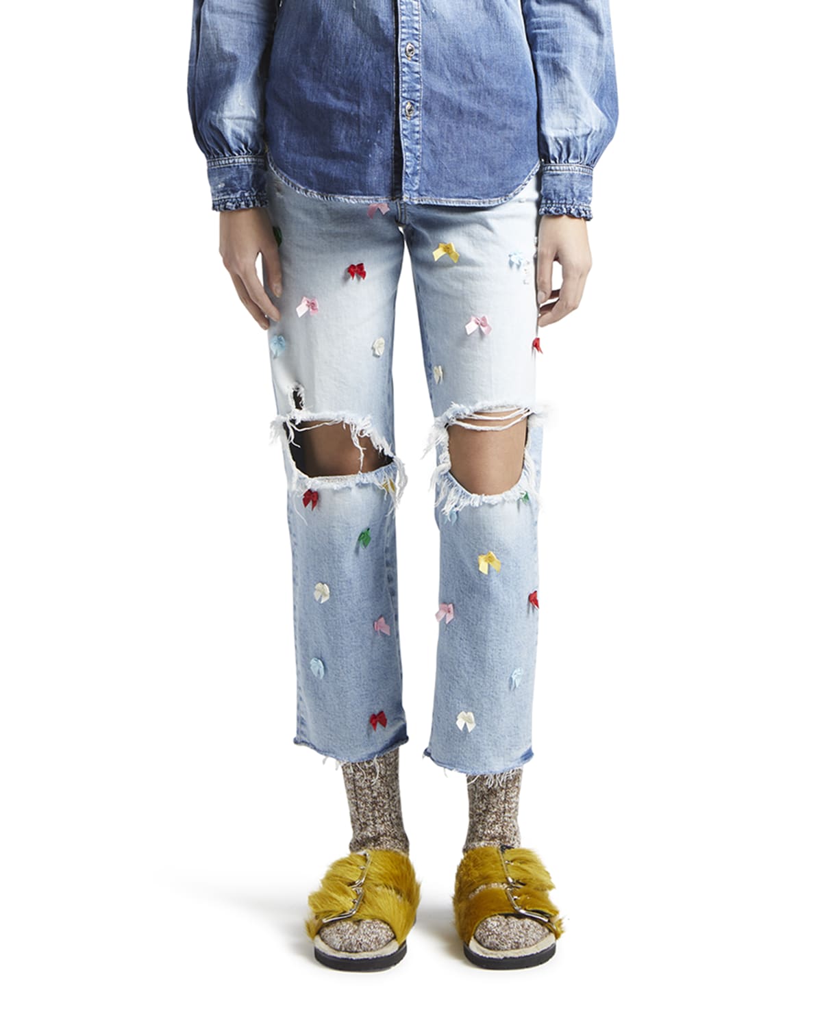 Blue Distressed Jeans | Neiman Marcus