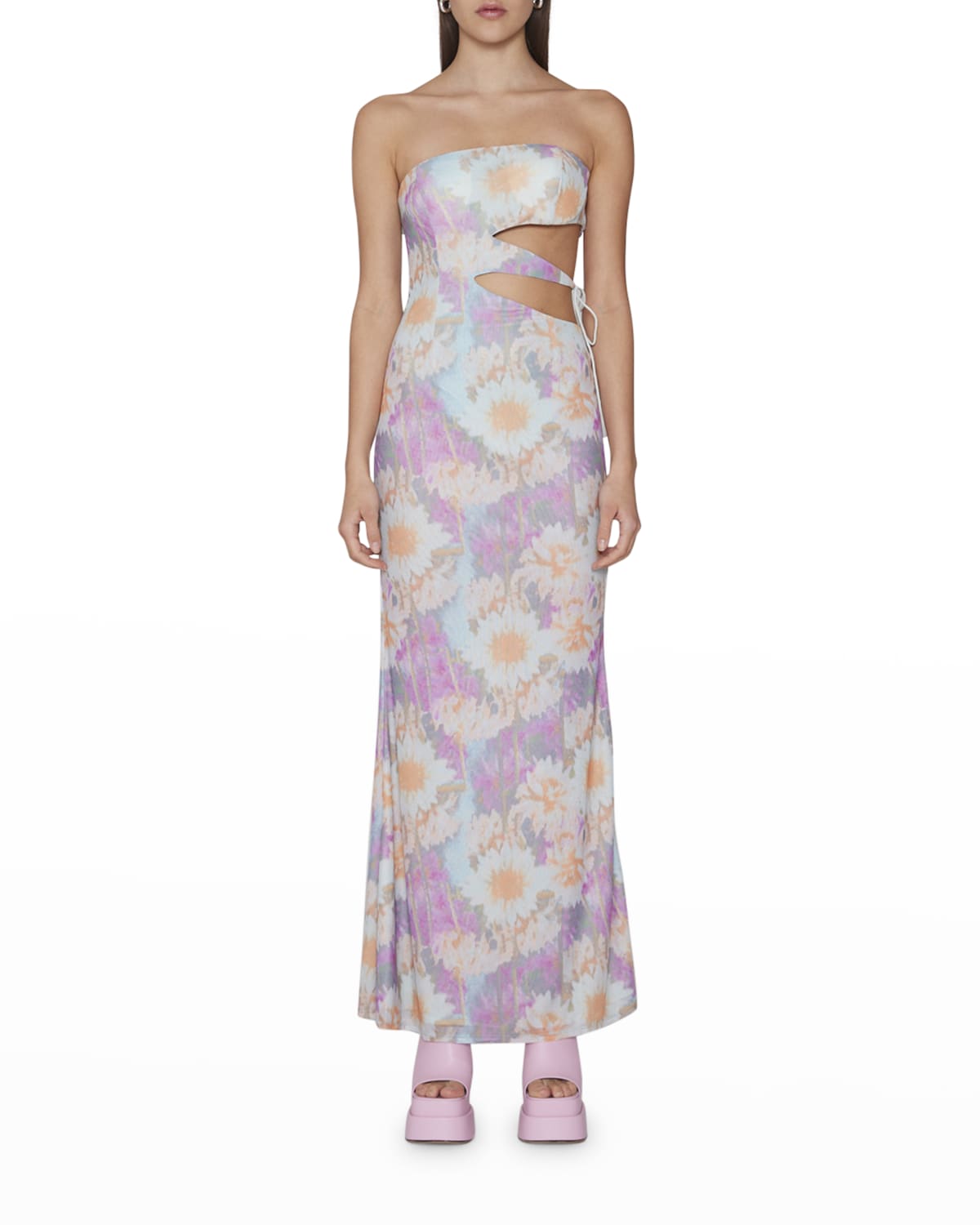 Strapless Floral Dress Neiman Marcus