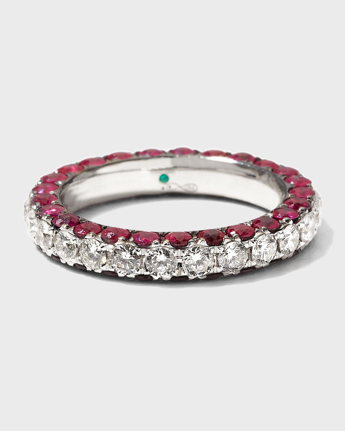 Graziela Gems Ruby and Diamond 3-Sided Band Ring, Size 7