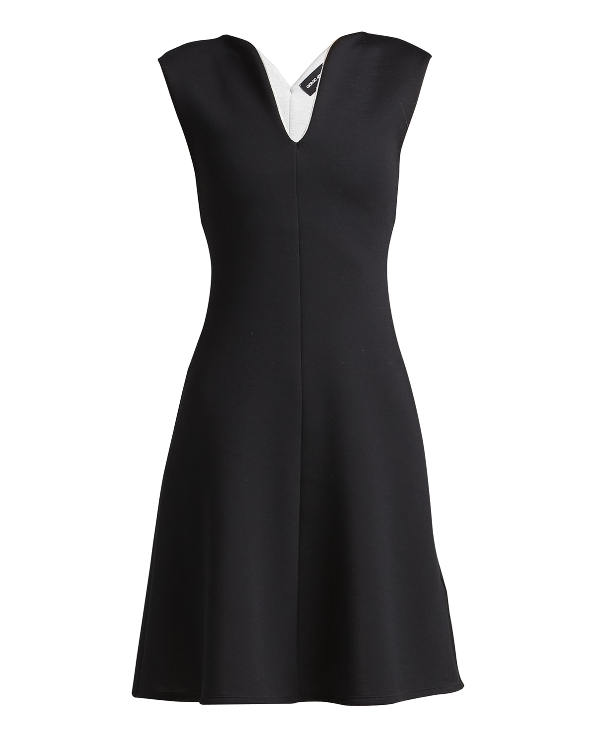 black v neck jersey dress