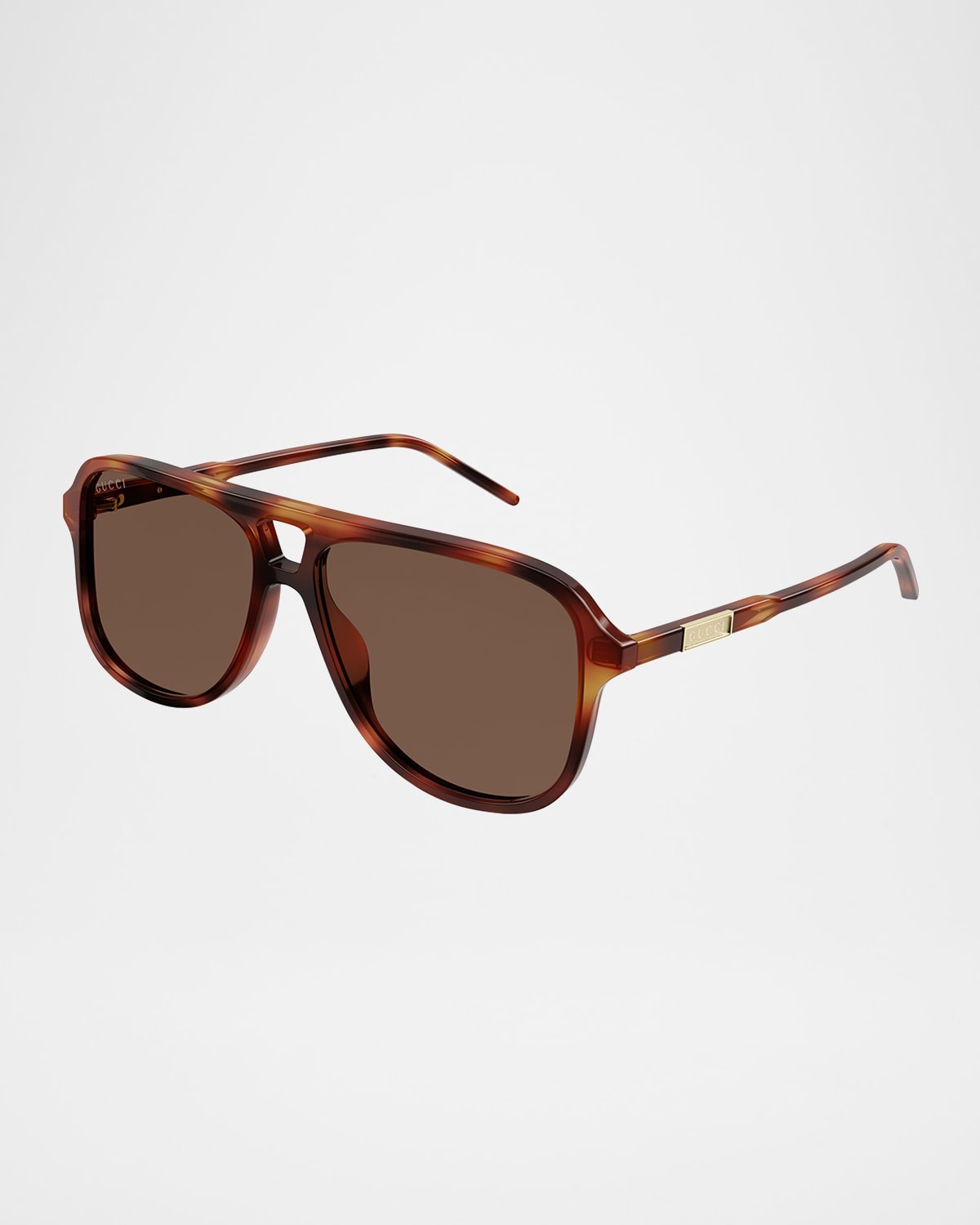 Gucci Men 's Logo Plaqué Aviator Sunglasses