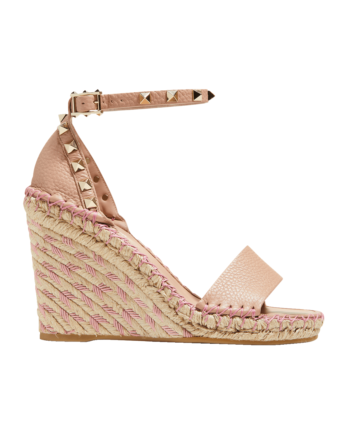 rockstud double grainy calfskin espadrille