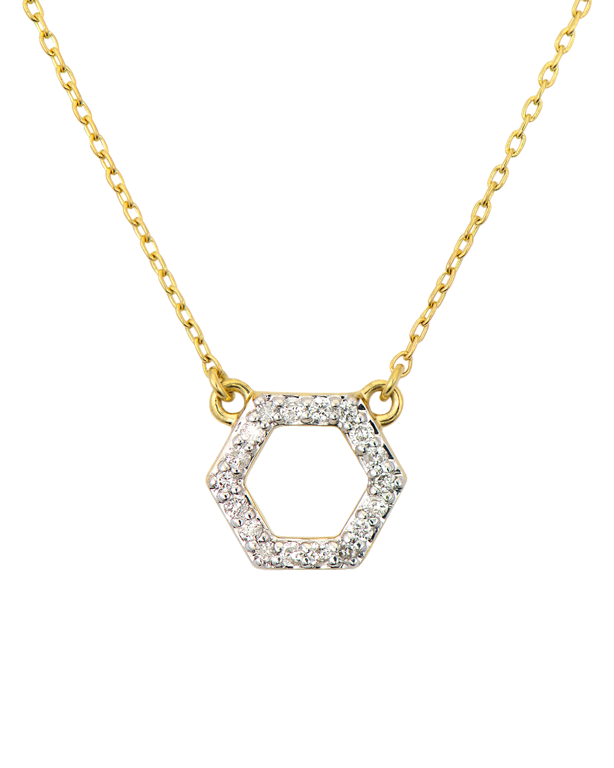 Jude Frances Petite Hexagon Diamond Station Necklace