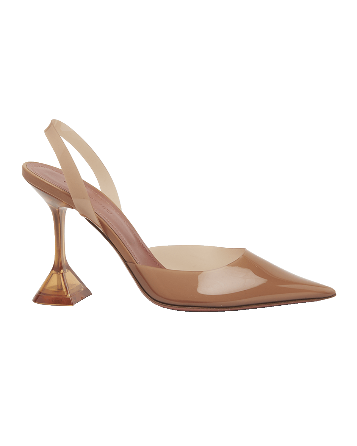 Amina Muaddi Holli Clear Slingback Pumps