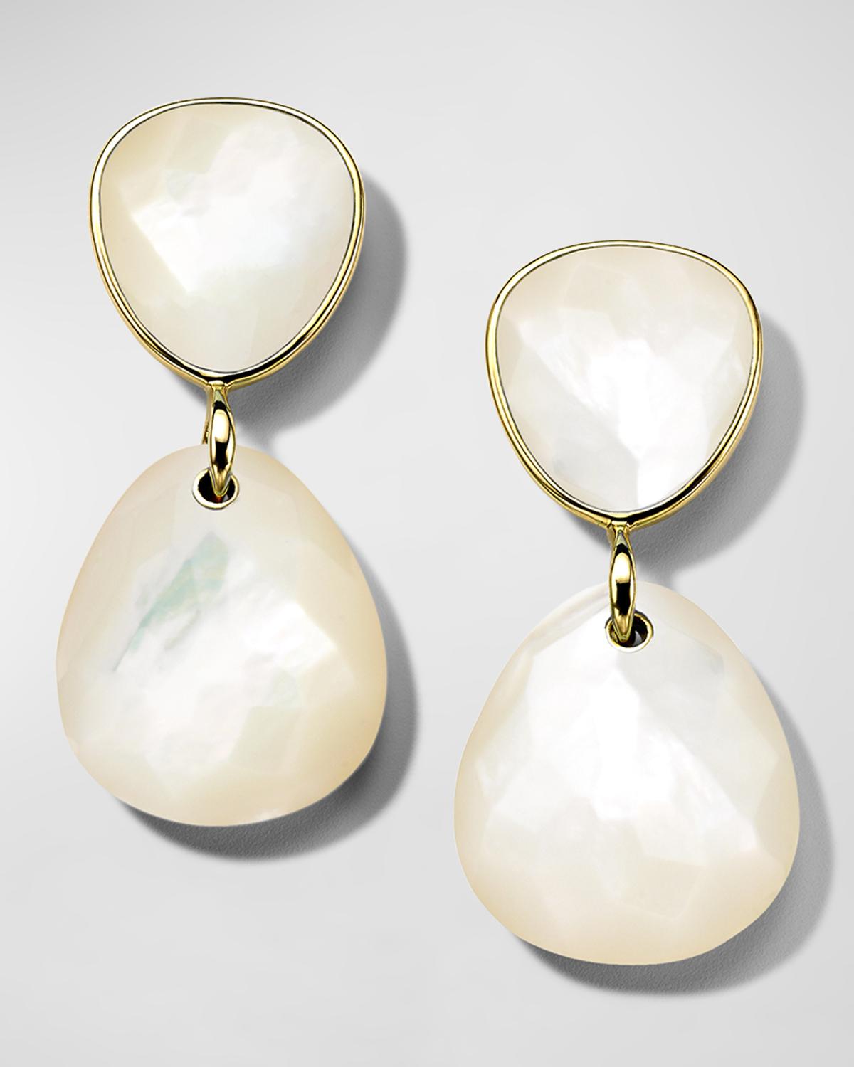 Double Wedge Pebble Earrings in 18K Gold