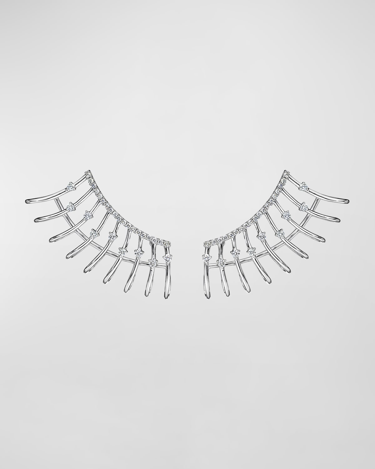 Hueb 18K Luminus White Gold Wing Earrings with VS-GH Diamonds