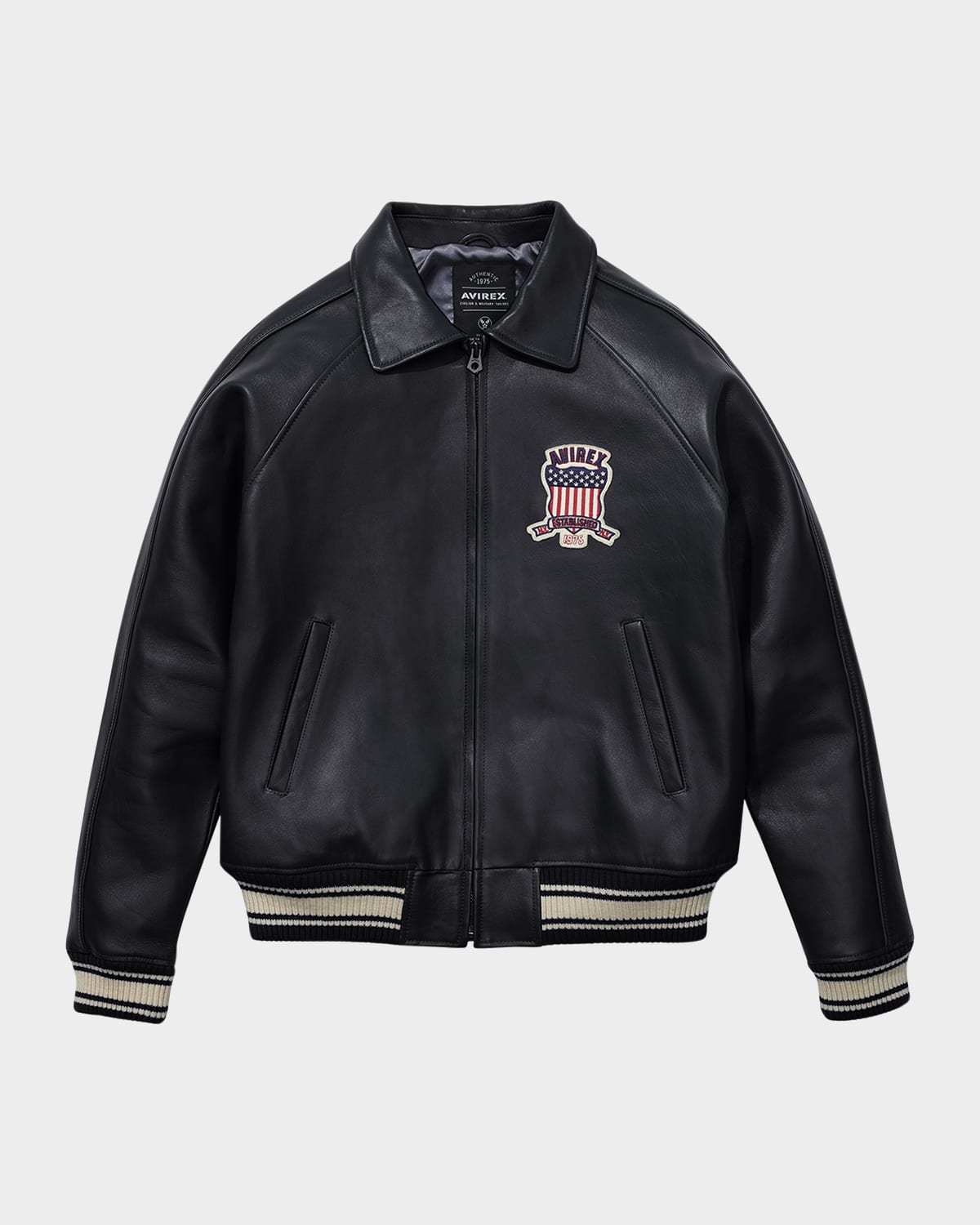 Men & apos;s Icon Logo Leather Bomber Jacket