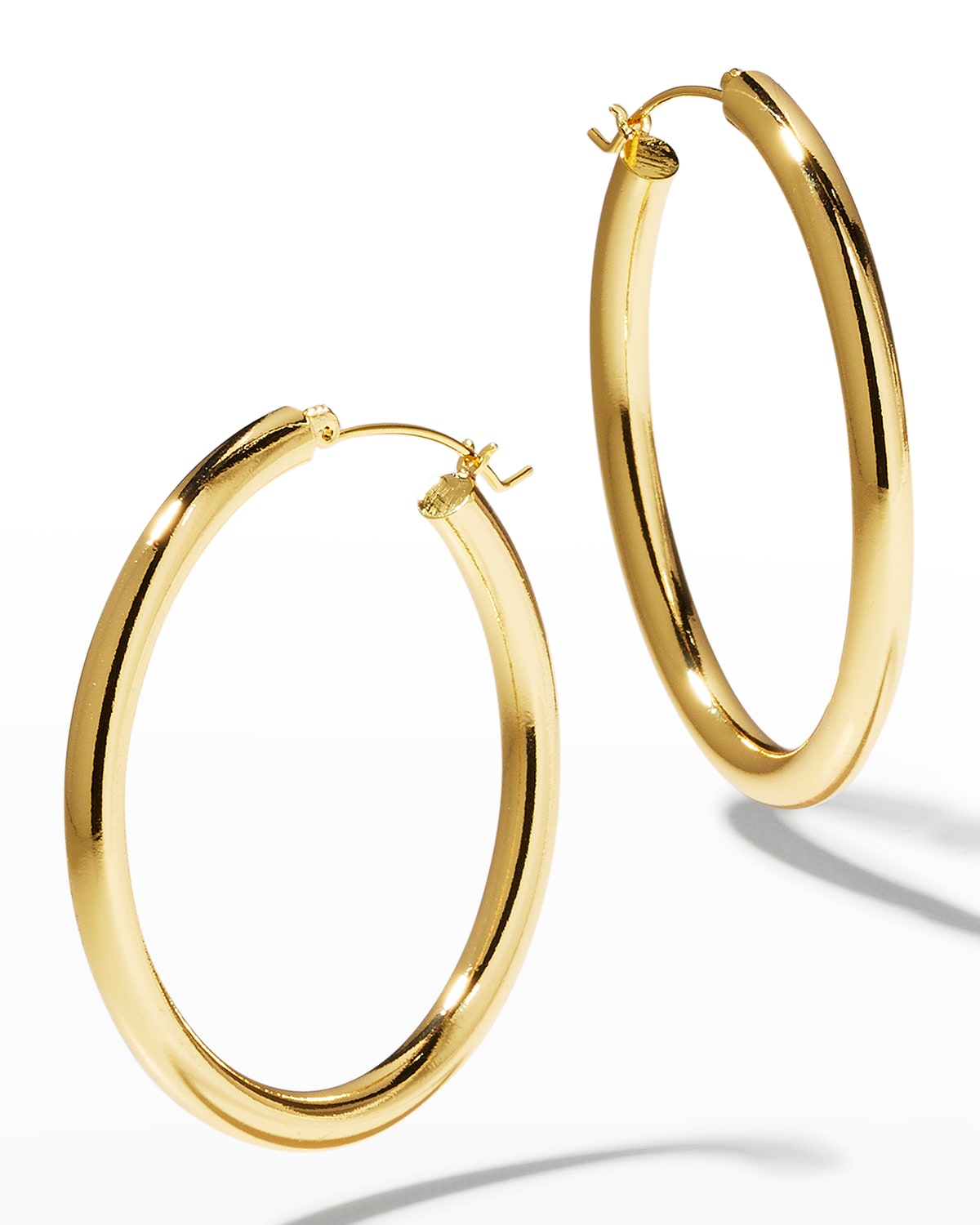 14k Ladies Multi Tone Gold Polished & Textured HInged Hoop Earring 23mm x 10mm 