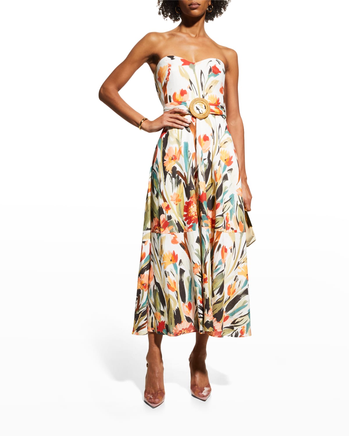 Floral Print Strapless Dress | Neiman ...