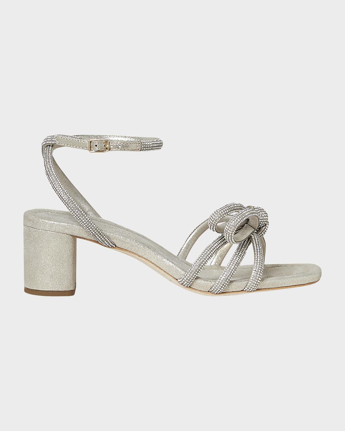 Loeffler Randall Mikel Strass Bow Ankle-Strap Sandals