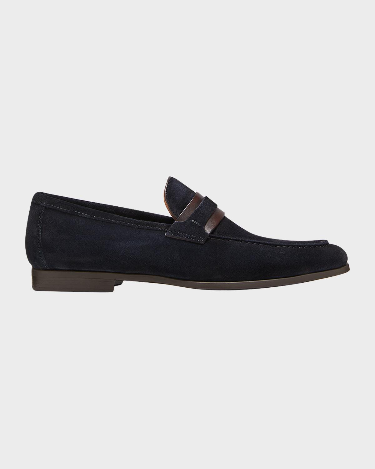 Magnanni Men's Daniel Suede Penny Loafers