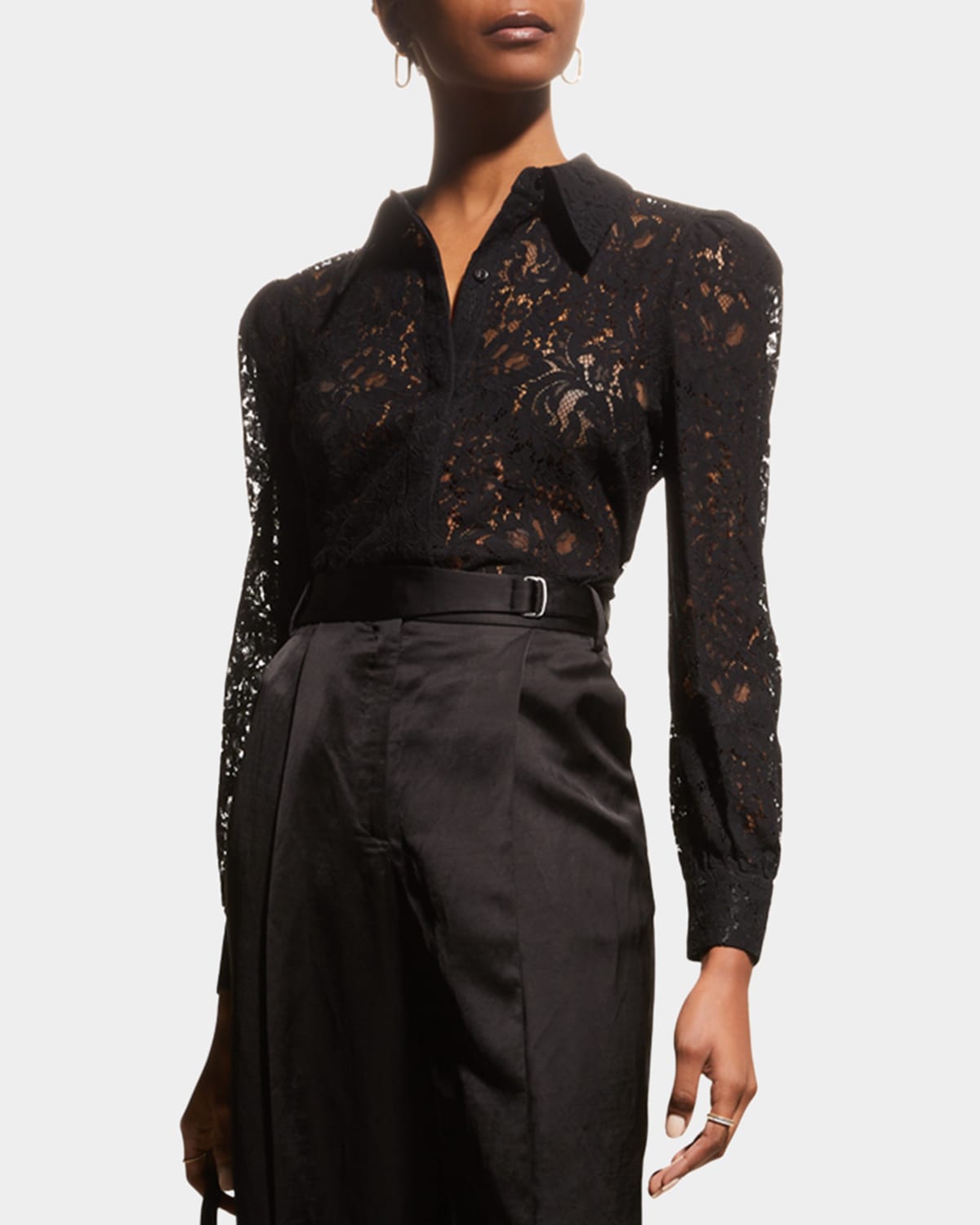 Fitted Lace Top | Neiman Marcus