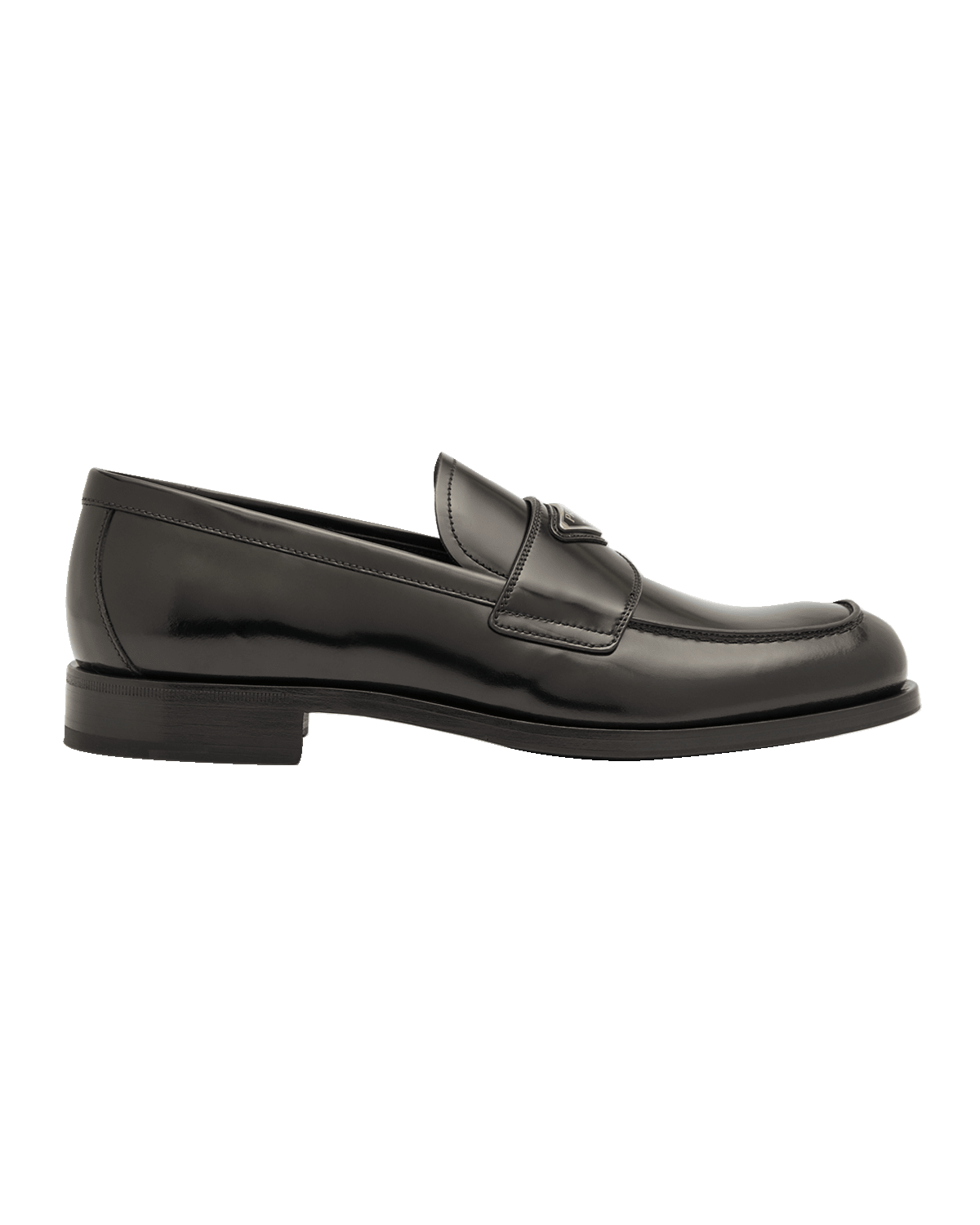 Prada Men's Triangle Logo Leather Loafers