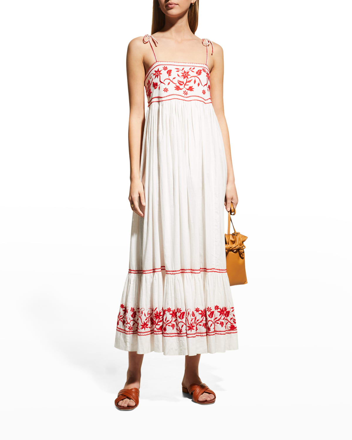 White Empire Waist Dress | Neiman Marcus