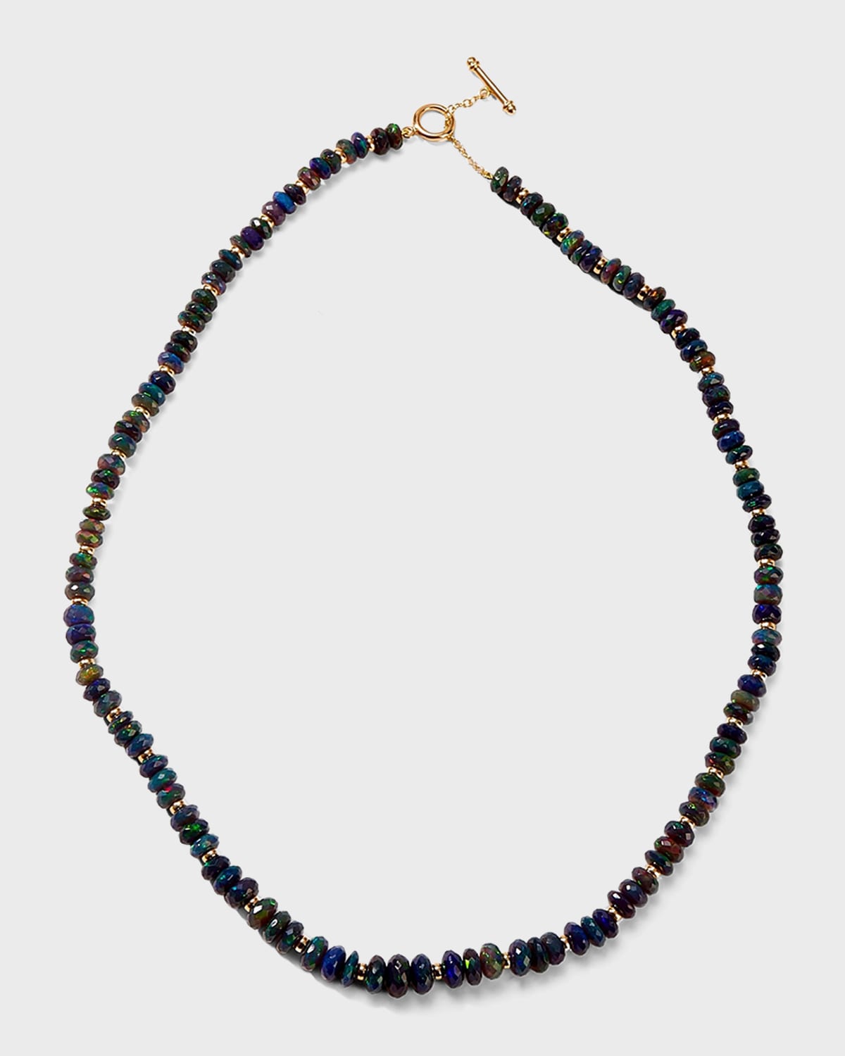 Blue Cat\u2019s Eye chip beaded necklace 18 inch