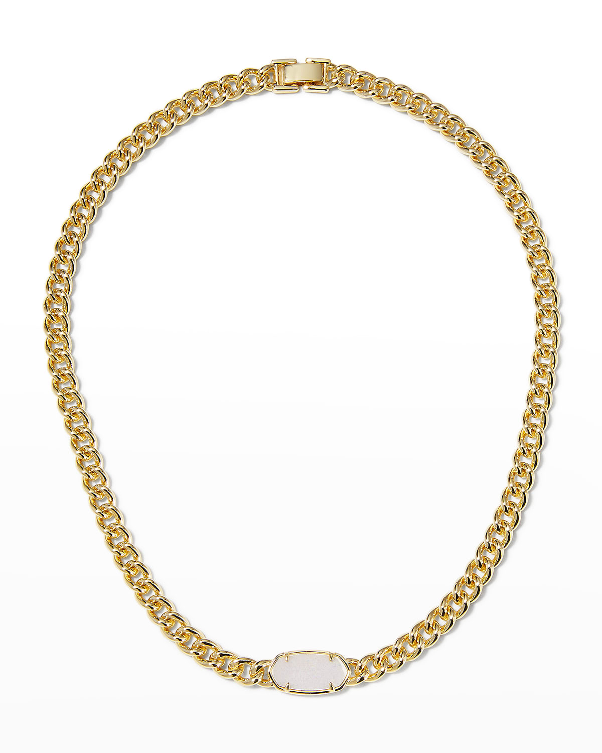 Jewel Tie 14K Yellow Gold 3.4mm Cuban Concaved Curb White Pave Diamond-Cut Hollow Necklace Chain with Secure Lobster Clasp