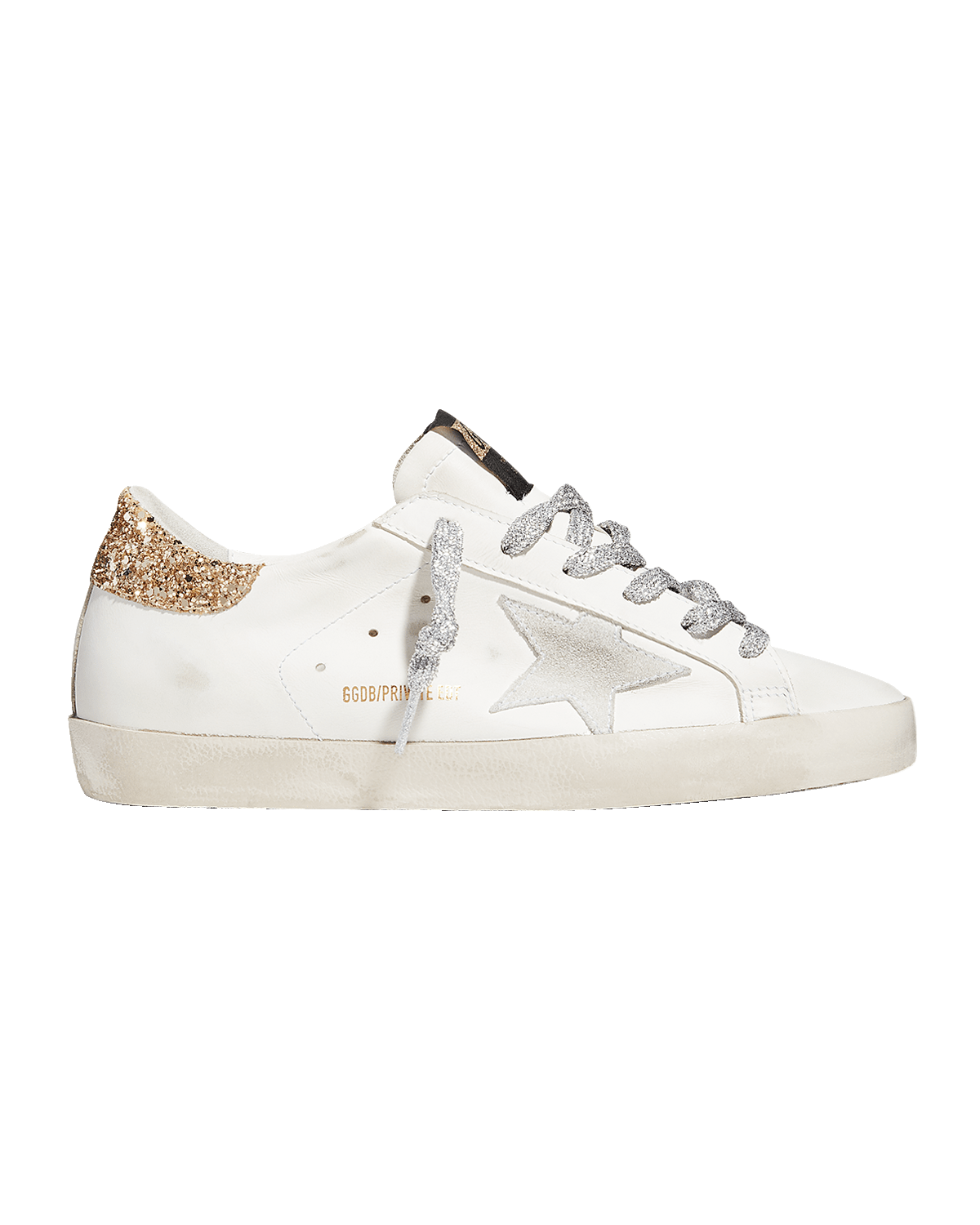 Golden Goose Superstar Leather Glitter Low-Top Sneakers