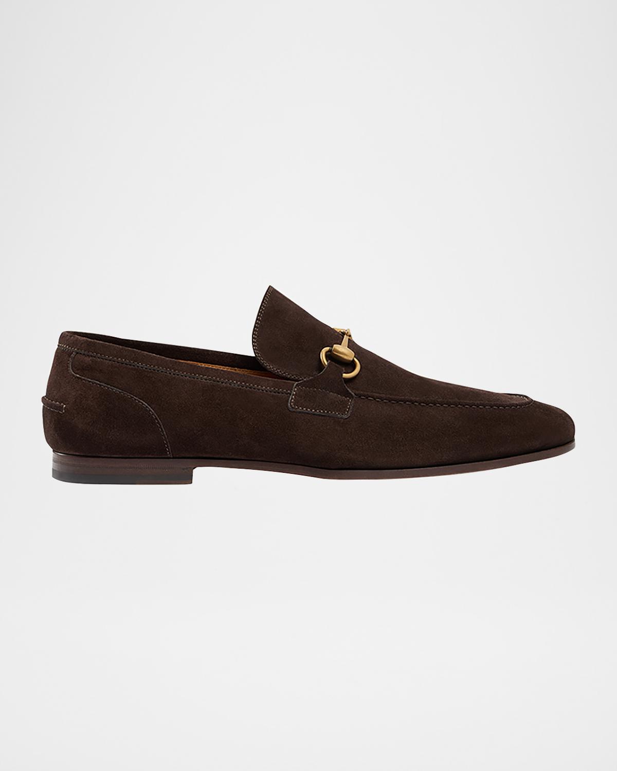 Gucci Men's Jordaan Suede Bit Loafers