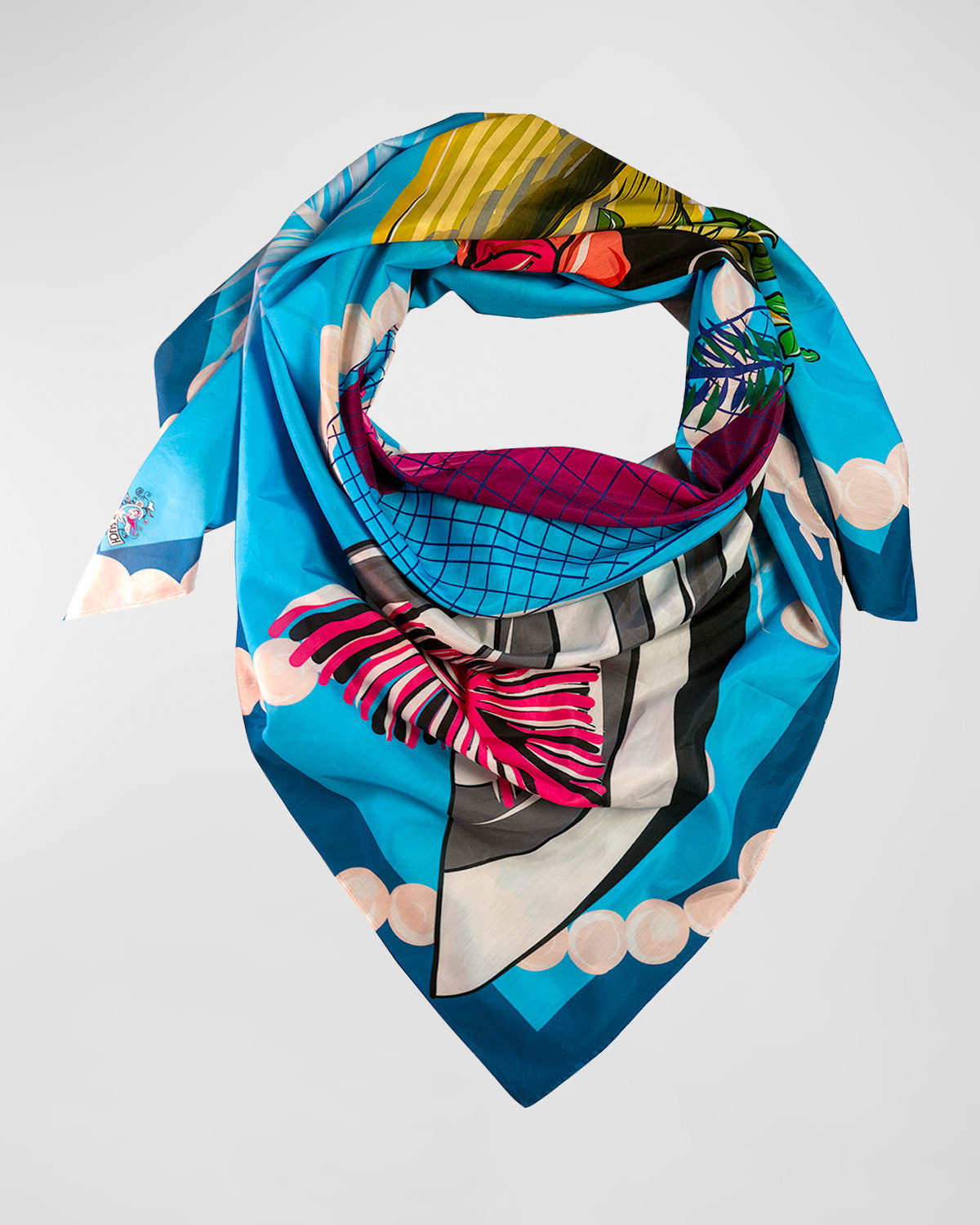 Mila & Such Fabulous in a Hat Graphic-Print Scarf