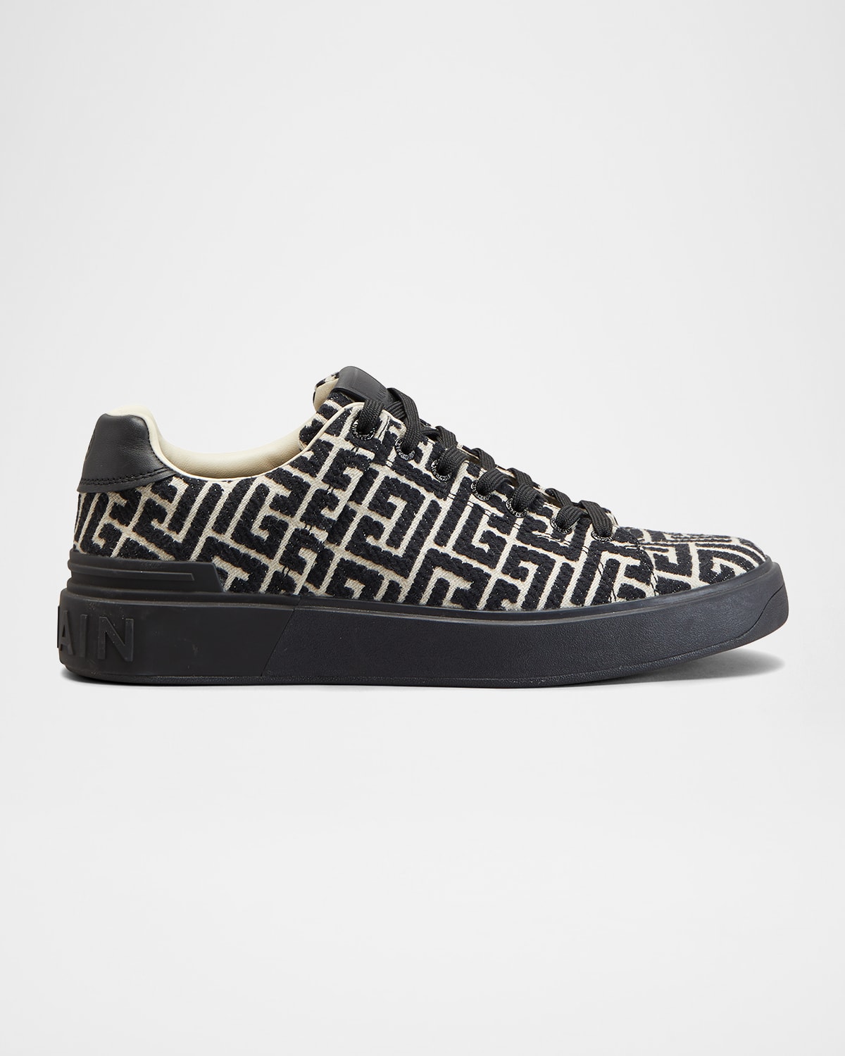 Balmain Men's B-Court Jacquard Monogram Low Top Sneakers