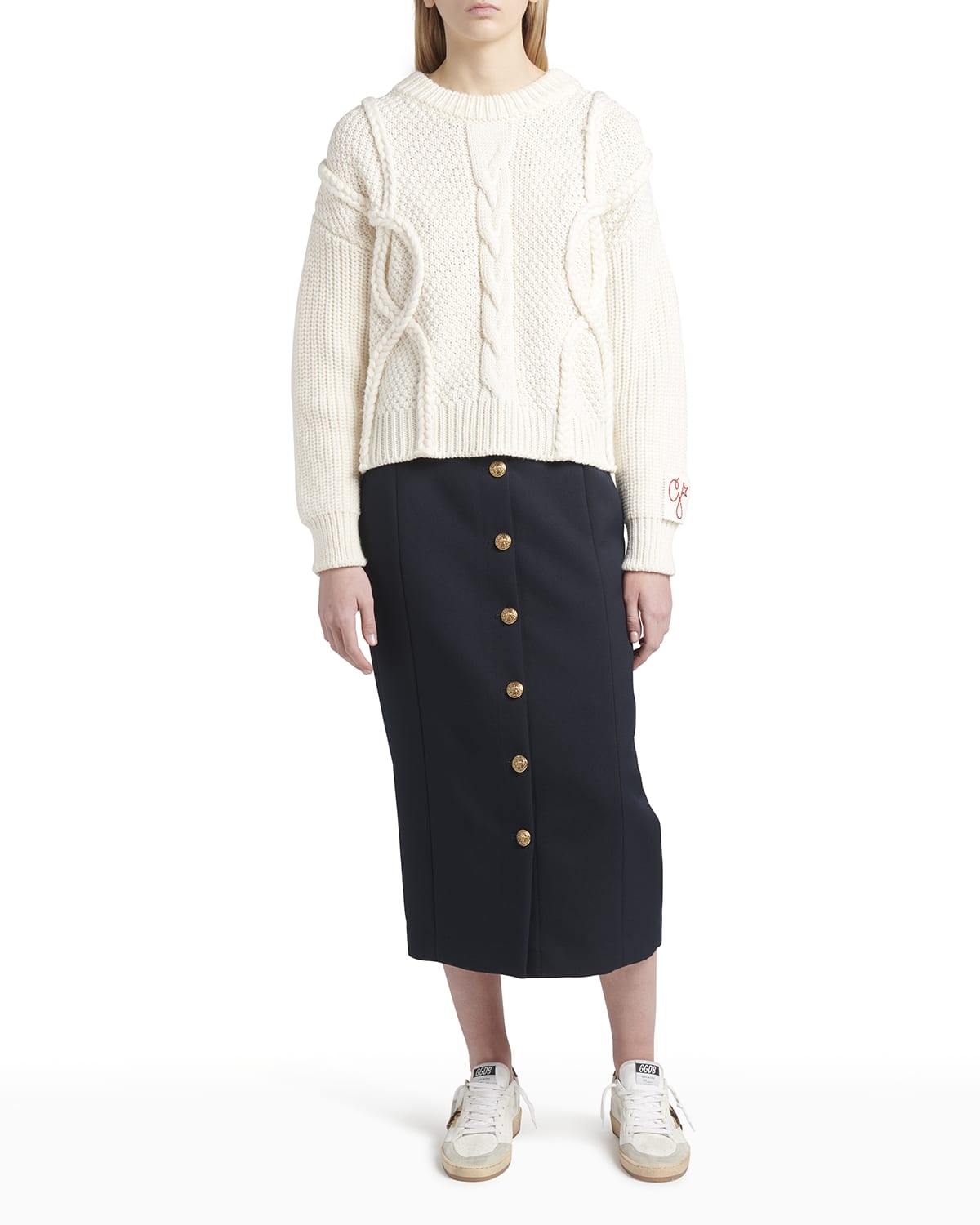 Wool Knee Pencil Skirt | Neiman Marcus