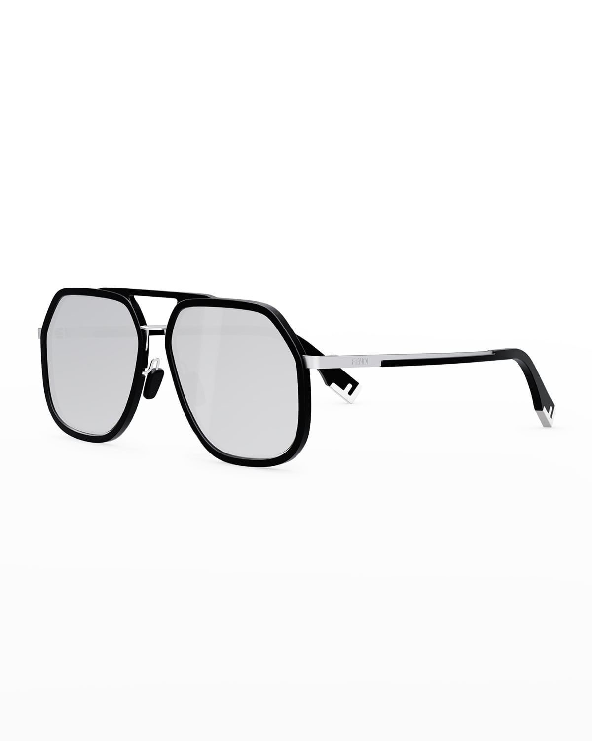 Oversized Double Bridge Sunglasses – Black / Blue