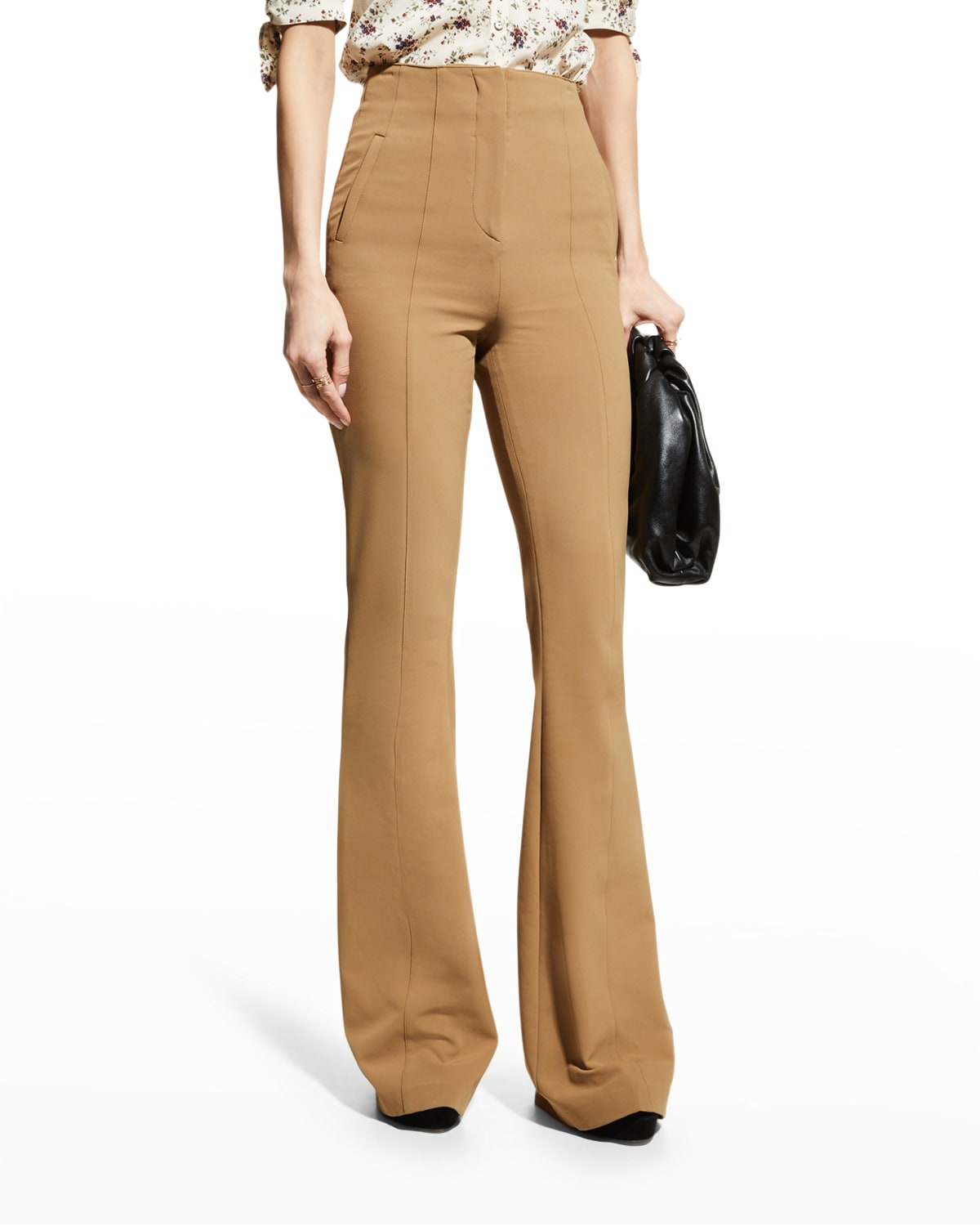 Slacks and Chinos Straight-leg trousers Womens Clothing Trousers Veronica Beard Pintuck Detail Bootcut Trousers in Blue 