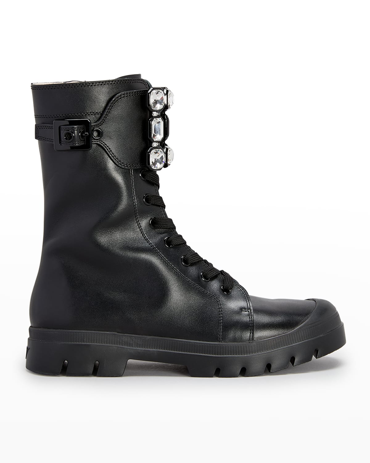 VIV CANARD ANKLE BOOTS IN WHITE GLOSSY CALFSKIN