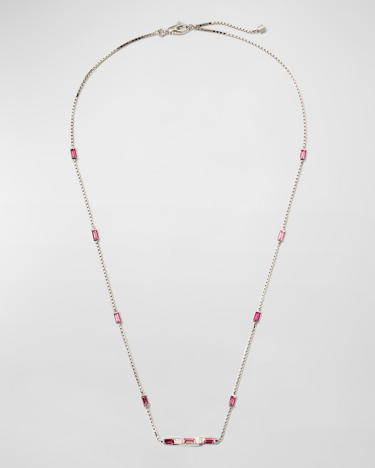Link To Love Baguette Rubellite Necklace