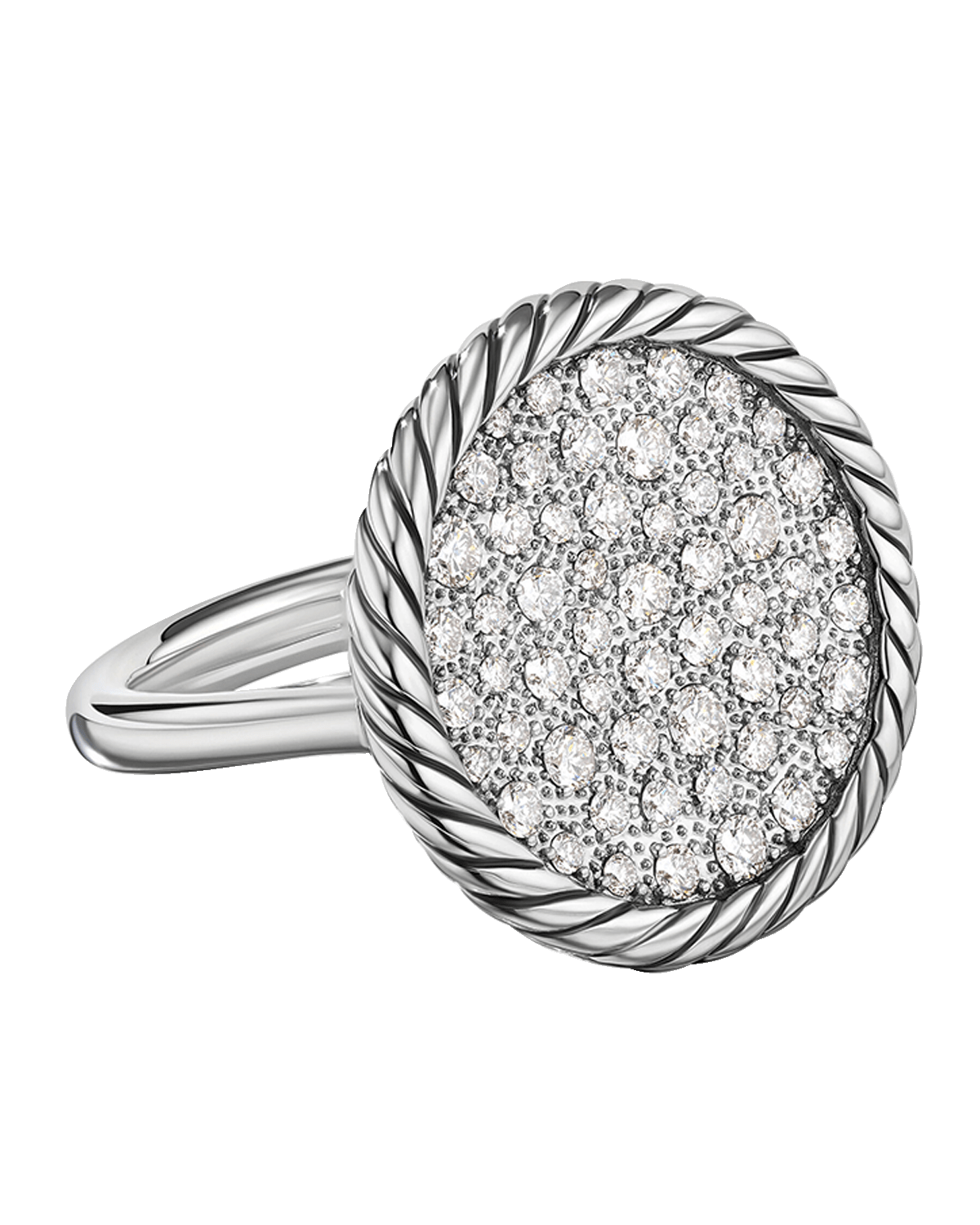 David Yurman Elements Ring with Diamonds in Silver, 21.2mm