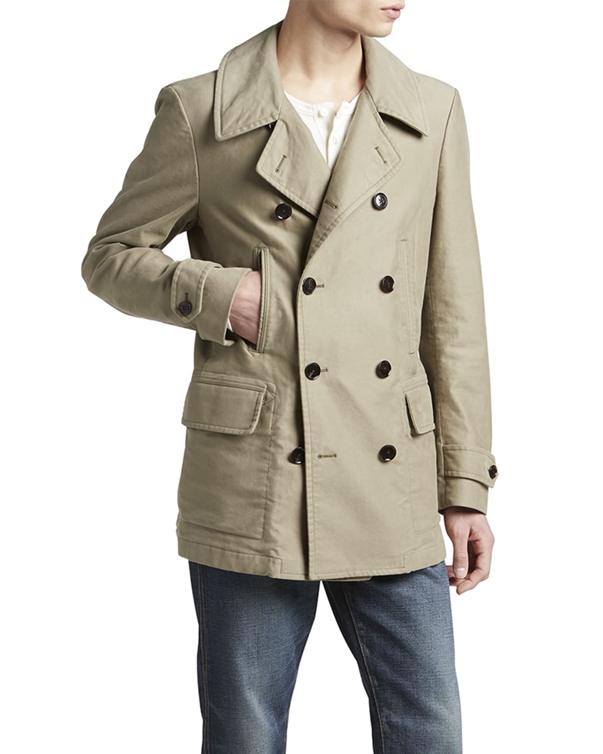 Mens Clothing Coats Raincoats and trench coats Tom Ford Synthetic Beige Polyester Trench Coat for Men 