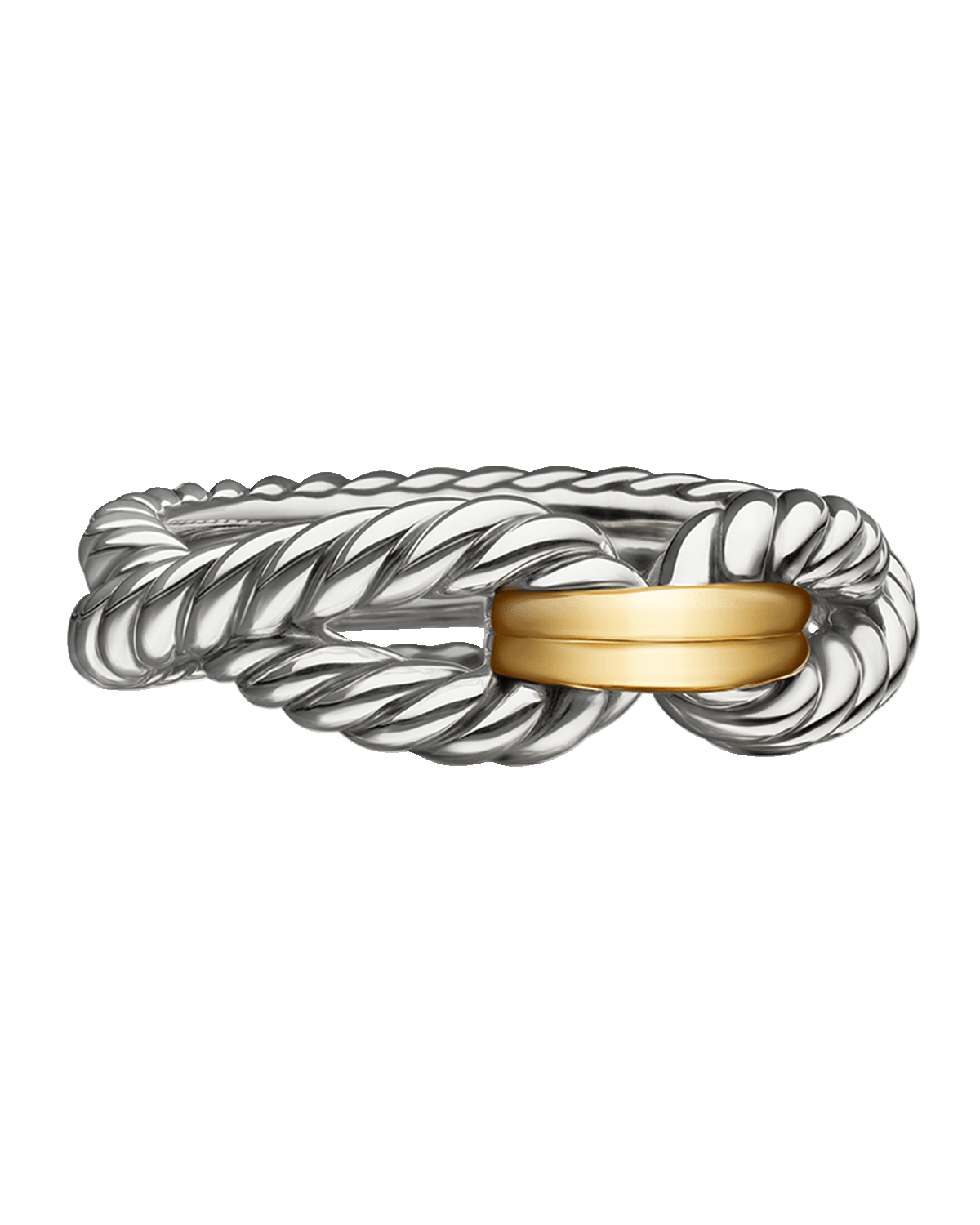 David Yurman Cable Loop Ring in Silver with 18K Gold, 8mm