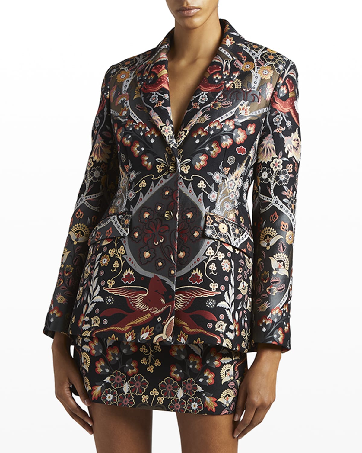 Etro Dreams Jacquard Single-Breasted Blazer