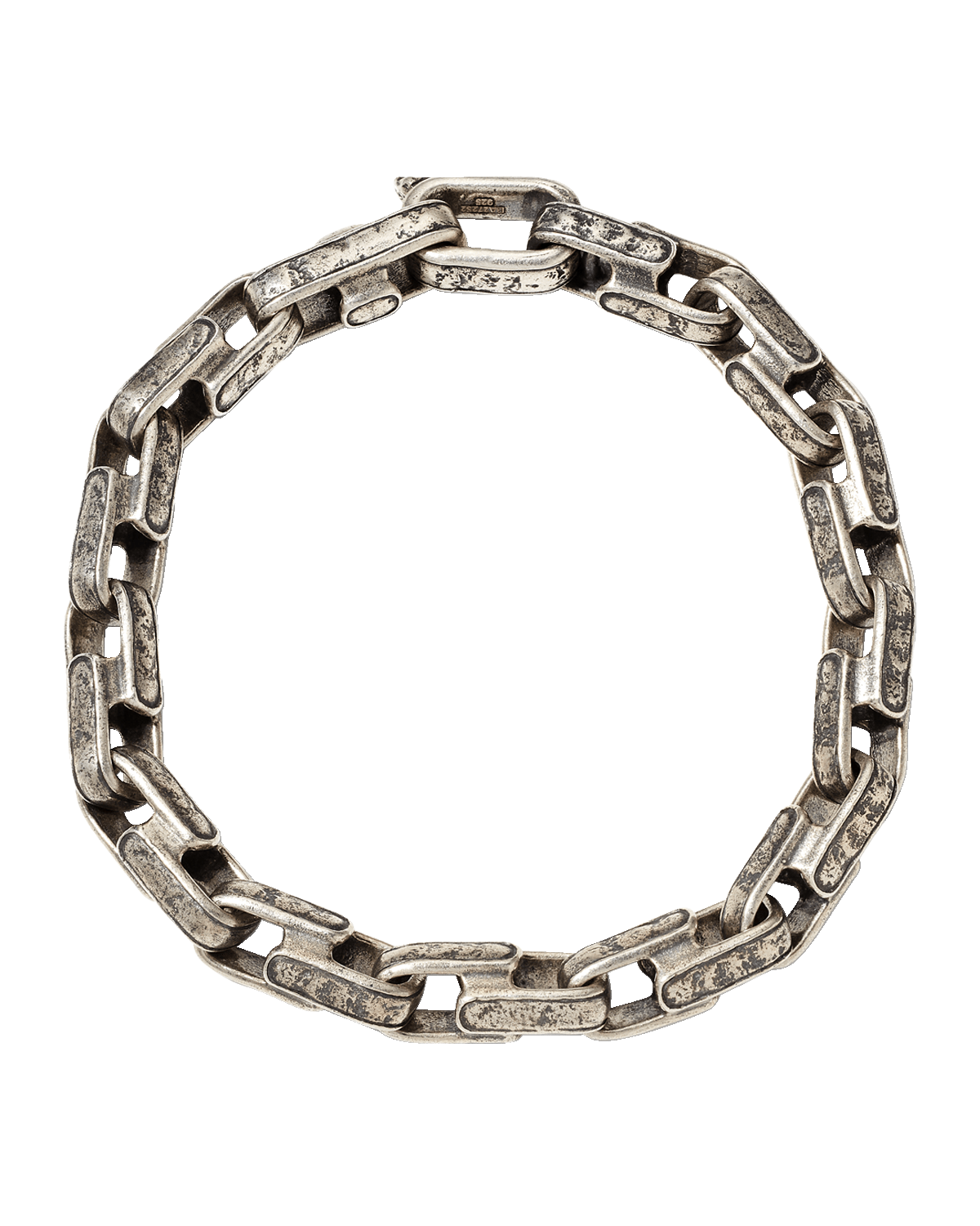 Louis Vuitton Chain Links Bracelet Engraved Monogram Silver in