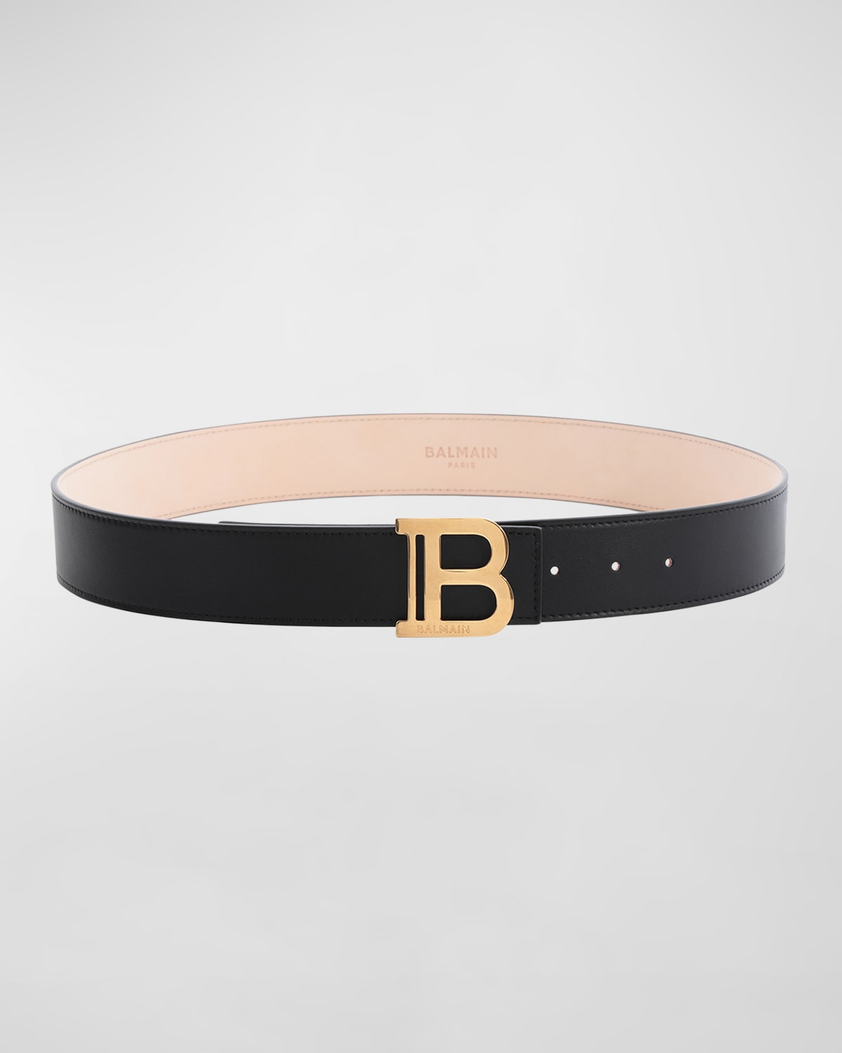 Balmain B Logo Calfskin Buckle Belt