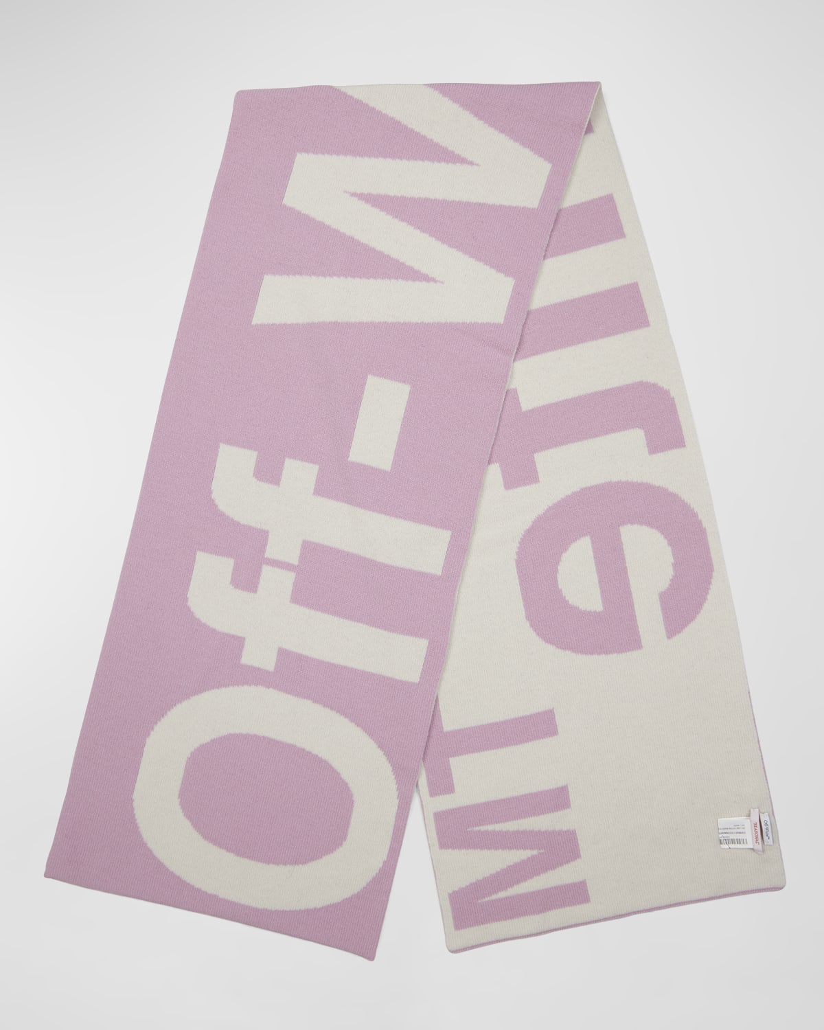 Off-White Logo Ribbed Wool-Cotton Scarf