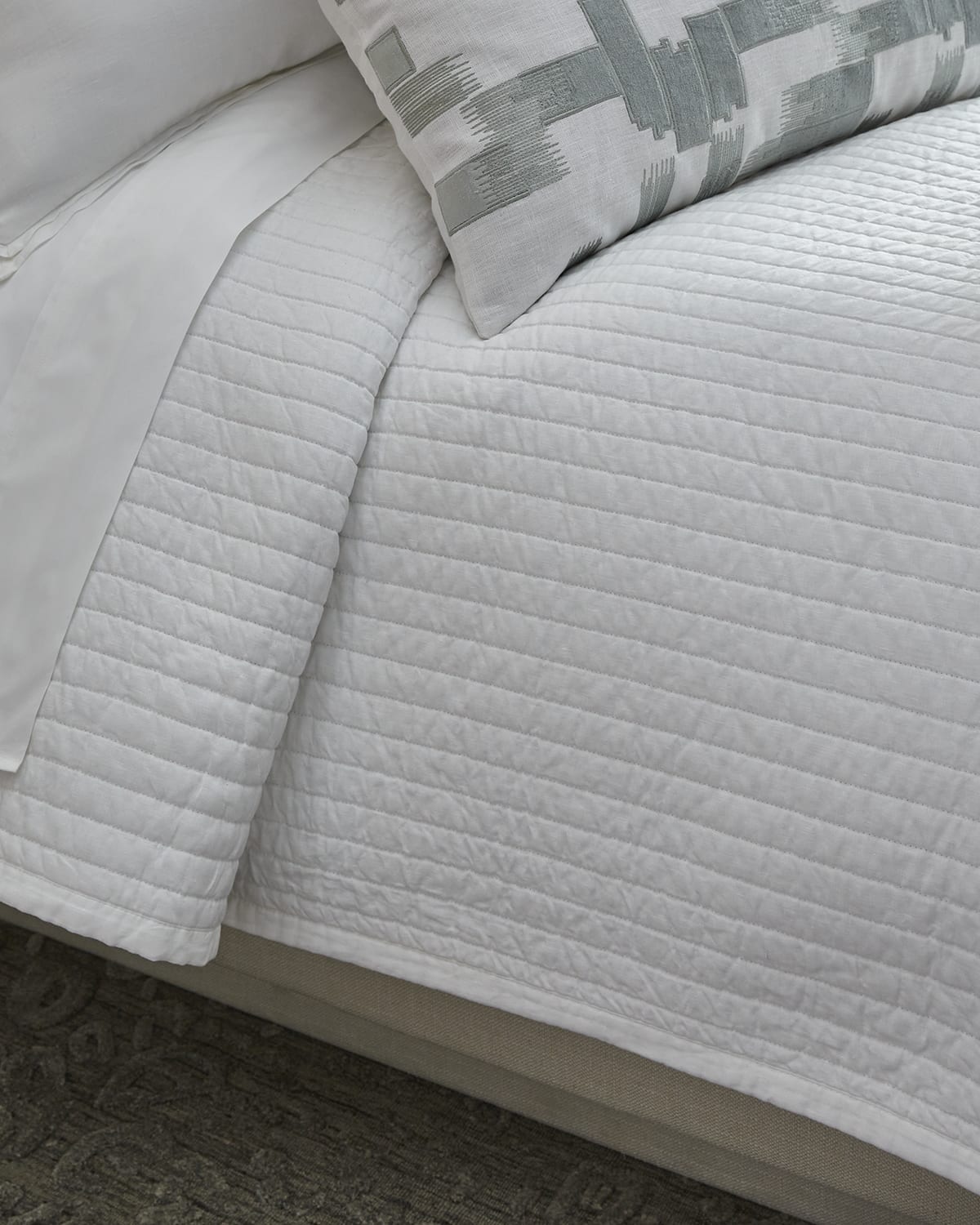 Dusen Dusen Set of 2 Cool Stripe Cotton Matelassé Shams