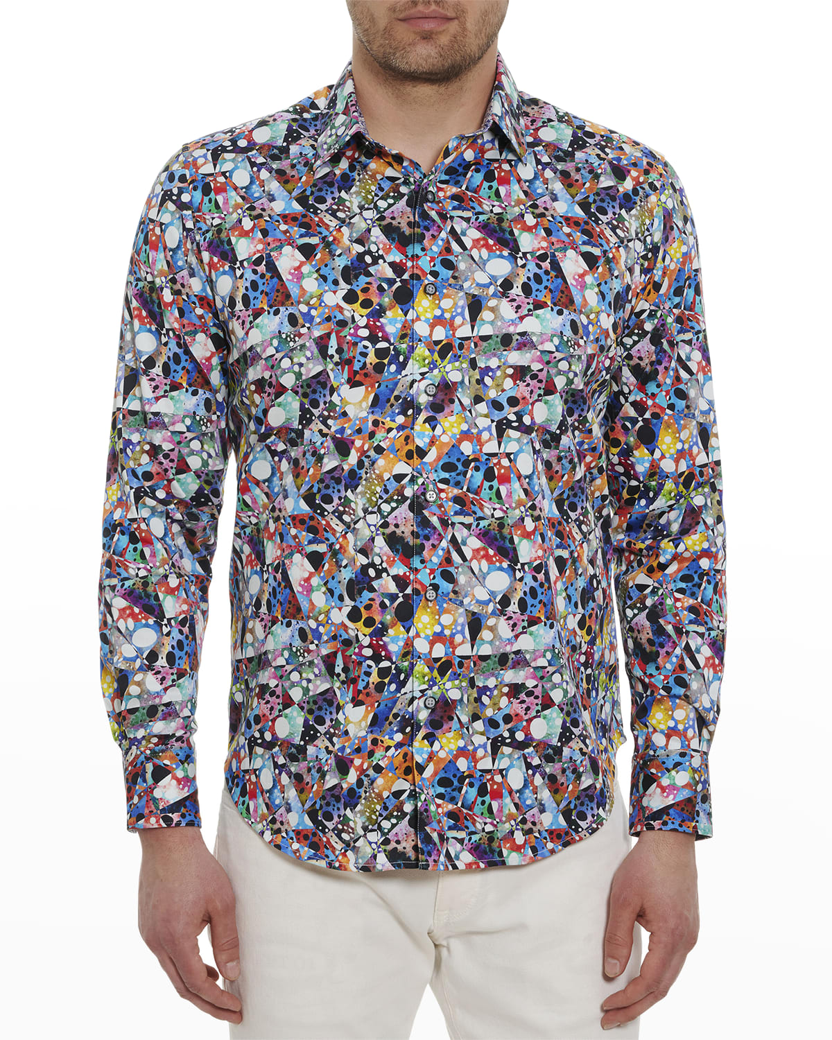 Contrast Collar Shirt | Neiman Marcus