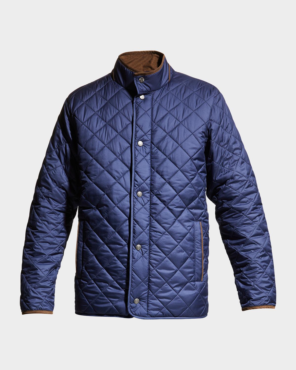 Peter Millar Men's Suffolk Quilted Travel Coat