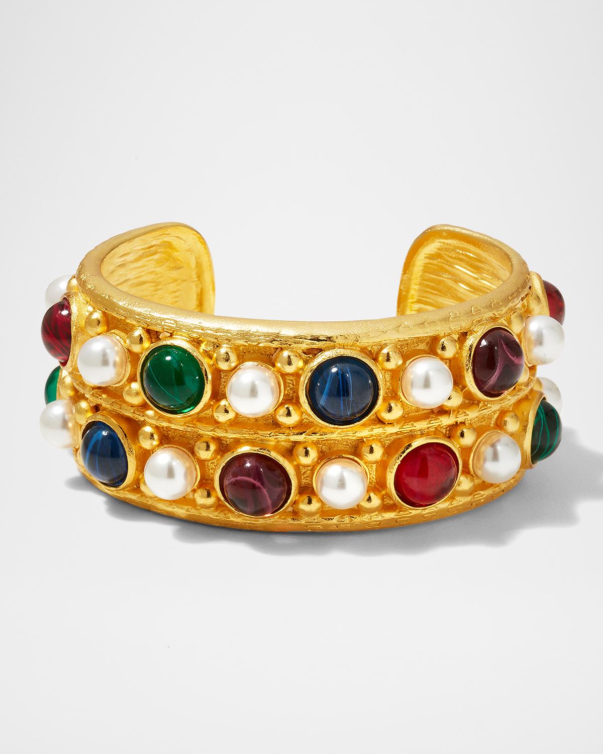 Gold Stone and Pearly Bangle