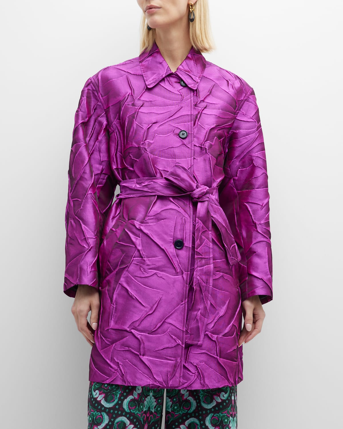 Womens Jacquard Coat | Neiman Marcus