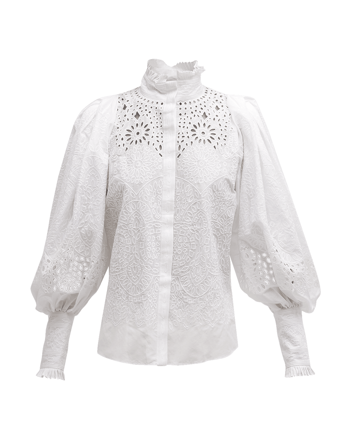 Kobi Halperin Ivana Embroidered Button-Front Blouse