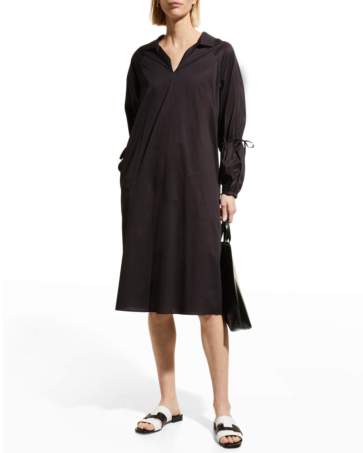 V Neck Ruched Dress | Neiman Marcus