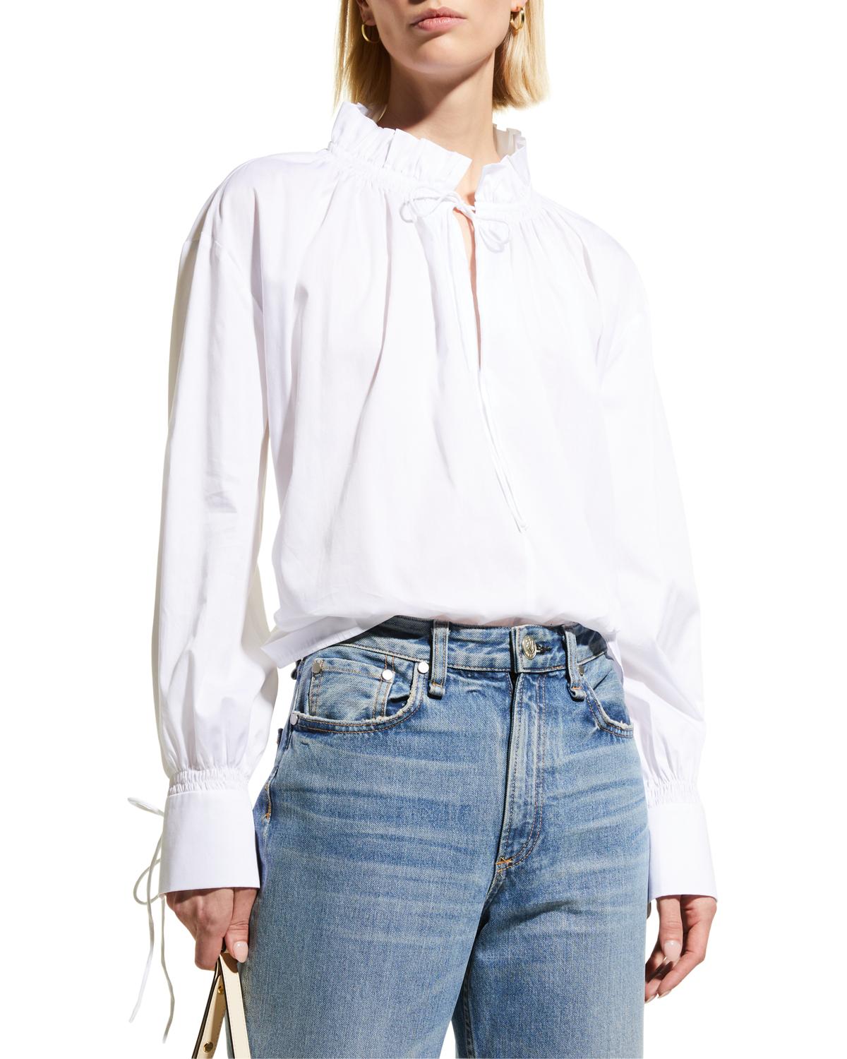White Long Sleeves Blouse | Neiman Marcus
