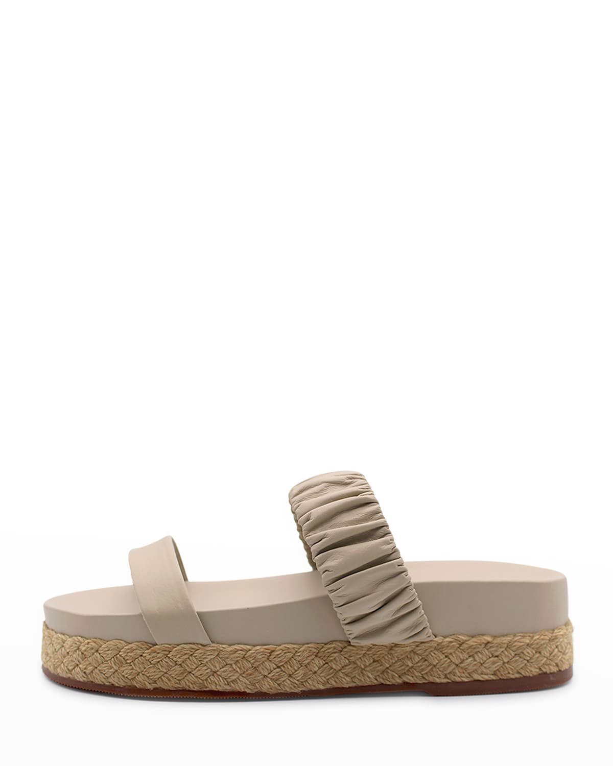 KAANAS Selangor Ruched Leather Slide Sandals